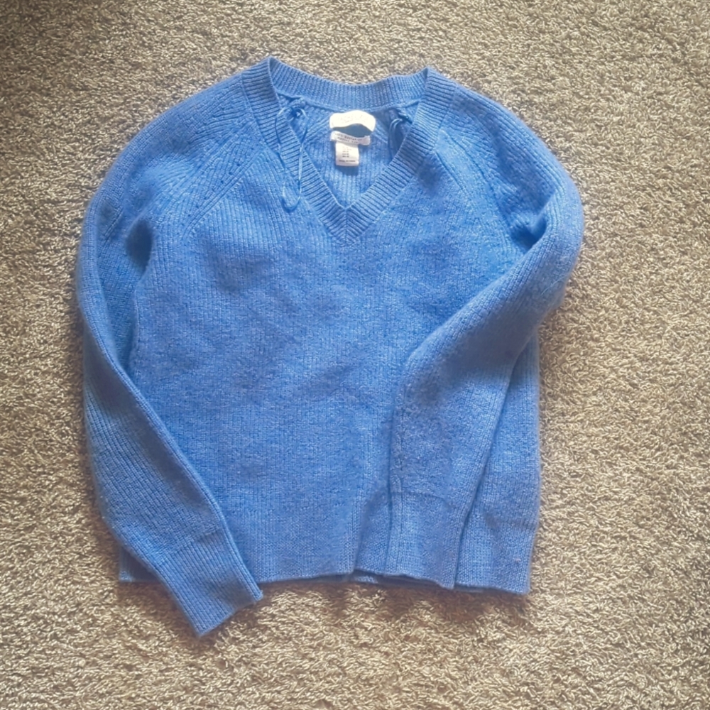 Blue merino wool sweater
